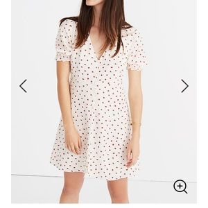Madewell Silk Clover Button-Front Strawberry dress